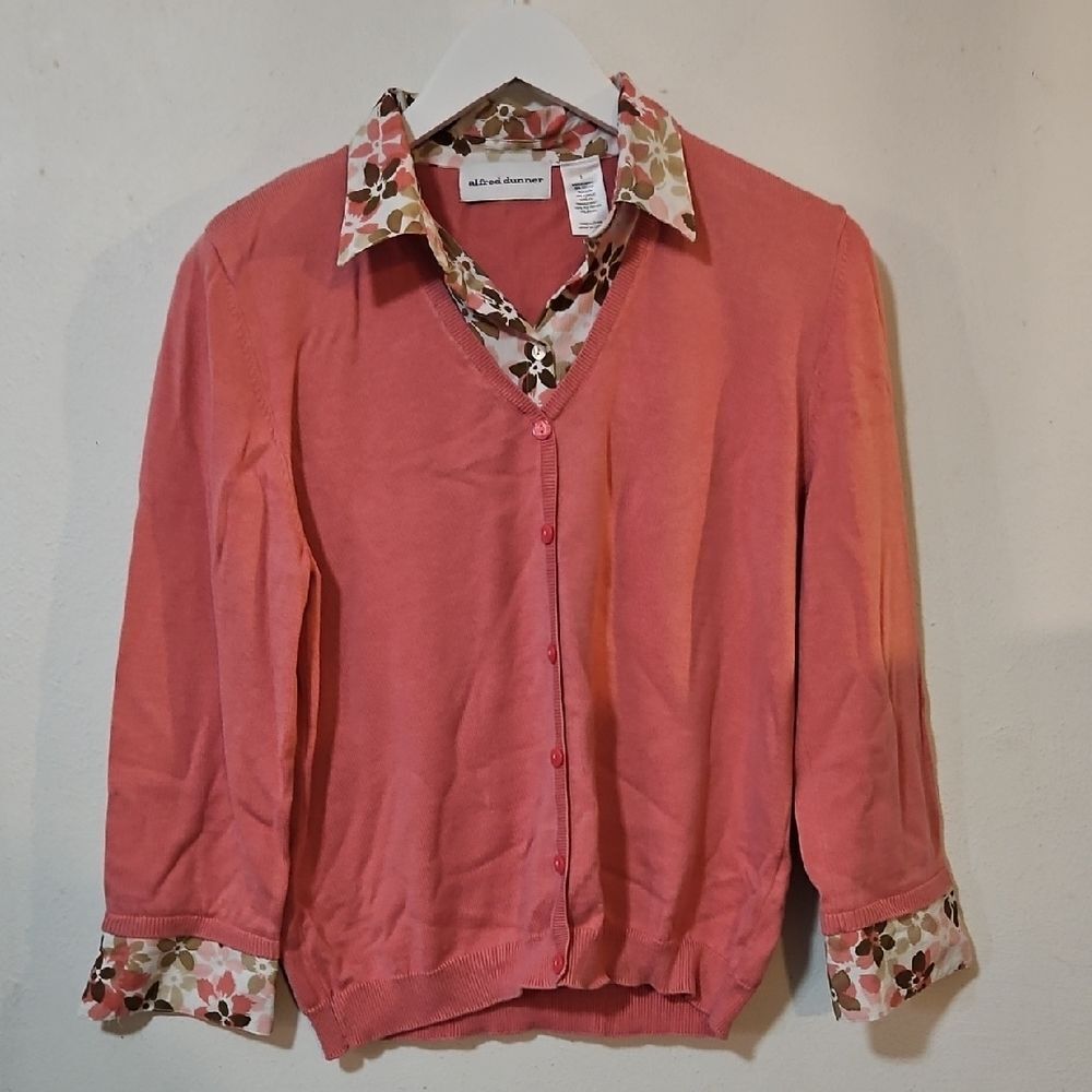 Alfred Dunner  Layer  with Floral Accents Sweater S